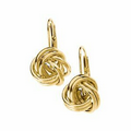 14K Yellow Knot Lever Back Earrings